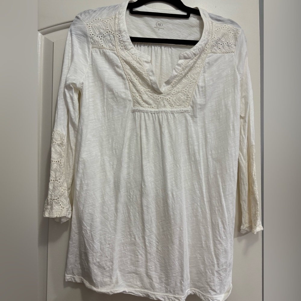 Women's Cream Lace Detail Top